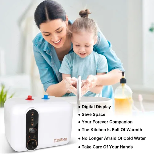 Miniatura 3 de Calentador de agua caliente eléctrico 110/120V pequeño y compacto de 2.5-3.0 galones, para RV, 1440-1500W, para cocina, debajo del fregadero, sobre