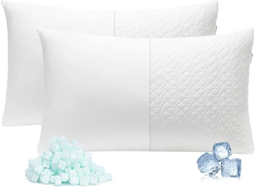 Miniatura 9 de Rainmr Almohada de Cama Tamaño Queen para Dormir de Espuma Viscoelástica Triturada con Altura Ajustable y Funda de Almohada Lavable Refrescante