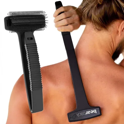Bearback Rascador de espalda para hombres y mujeres, mango plegable de largo alcance, cerdas seguras para la piel, extensible, portátil, fácil de