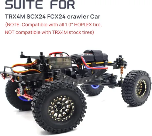 Miniatura 3 de 1.0 Plus Latón Beadlock Ruedas RC Juego de llantas de 1.48 oz/pcs 6 radios llantas para TRX4M Axial SCX24 FMS FCX24 1/18 1/24 RC Crawler Accesorios