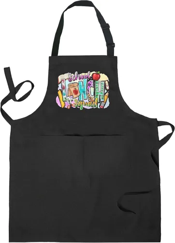 Miniatura 16 de Delantales de Señora del Almuerzo con Bolsillos, Regalos para Señoras del Almuerzo, Regalos para Trabajadores de Cafetería, Delantal Ajustable