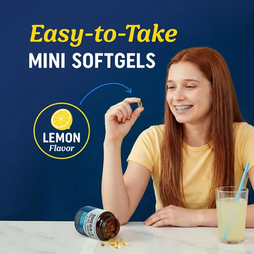 Miniatura 7 de Aceite de pescado Omega 3 para adolescentes Salud cerebral, concentración y apoyo del estado de ánimo, 1120 mg de Omega3 595 mg EPA + 460 mg DHA