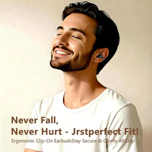 Miniatura 2 de Auriculares inalámbricos 2026, Bluetooth 6.0, diseño de clip de oreja abierta para un uso cómodo y seguro, duración de la batería de 50 horas