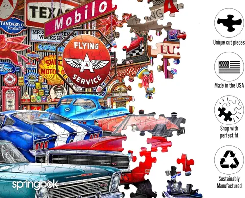 Miniatura 3 de Springbok Muscle Car Museum - Rompecabezas de 1000 piezas para adultos, autos clásicos, piezas de corte único, fabricado en Estados Unidos Museo