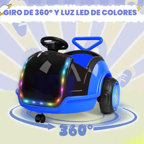 Miniatura 4 de ANPABO Auto eléctrico 3 en 1, juguete de paseo para niños de 12 V con control remoto, giro de 360°, cinturón de seguridad de 5 puntos, luz LED Azul