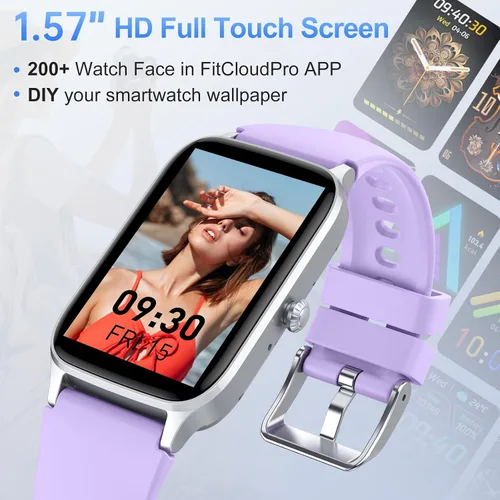 Miniatura 6 de Reloj inteligente para mujeres y hombres, reloj inteligente de 1.57 pulgadas (respuesta/hacer llamada), nuevo rastreador de fitness 2025 con 110