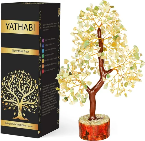 Miniatura 18 de YATHABI Escultura de gema de turmalina negra, árbol de cristal, decoración de Feng Shui, árbol de dinero de buena suerte