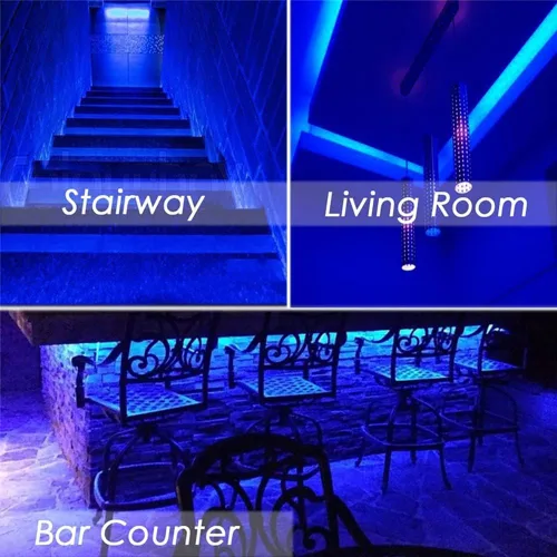 Miniatura 6 de Tira de Luz LED Azul, No Impermeable 16ft/5m SMD5050 (60 LED/s) Total 300 LEDs DC12V Cinta de Luz LED Flexible Cortable