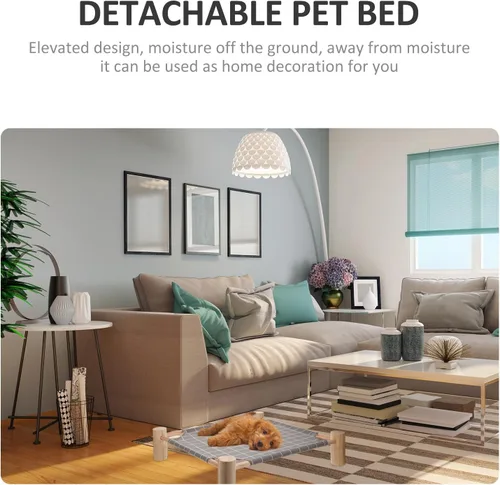 Miniatura 9 de OUNONA Detachable Washable Pet Bed Small Raised Dog Sleeping Bed Breathable Outdoor Cat Hammock Suitable for Seasons