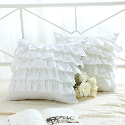 Miniatura 37 de Fundas de almohada cuadradas a cuadros en blanco y negro con volantes, fundas de almohada a cuadros, fundas de almohada de gingham, fundas
