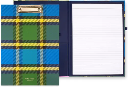 Miniatura 9 de Kate Spade New York - Portapapeles de tapa dura con estampado de leopardo A4 con clip de bajo perfil, padfolio profesional incluye bloc de notas