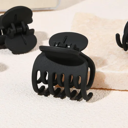 Miniatura 9 de DEEKA Pinzas para Cabello Pinzas de Garra Pequeñas para Cabello Fino y Corto Paquete de 4 Doble Fila de Dientes 1.6" Medianas Mate Accesorios Negro