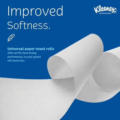 Miniatura 4 de Kleenex Toallas de Papel Profesionales Universales en Rollo Duro, a Granel (50606), Enrollado con Núcleo de 1.75", Bolsillos de Absorción Premium