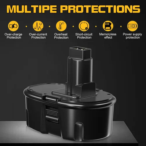Miniatura 5 de PDstation Paquete de 2 baterías de repuesto de 4800 mAh DC9096 para Dewalt de 18 V, compatible con Dewalt batería de 18 voltios DC9098 DC9099 DC970
