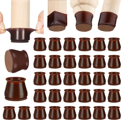 Miniatura 26 de Aneaseit Protectores de suelo para patas de silla, almohadillas de silicona con parte inferior de fieltro para suelos de madera dura y pies
