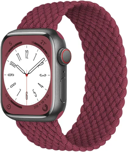 Miniatura 19 de Correa elástica de nylon trenzada Solo Loop, compatible con correas de Apple Watch de 1.496 pulgadas, 1.575 pulgadas, 1.614 pulgadas, 1.654