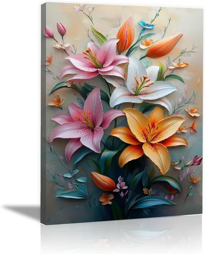 ZUMOOO Vintage Flower Canvas Wall Art Bedroom, Office, Living Room, Cafe, Bar, Wall Decor, Home And Dormitory Decoration(Multicolor)-20x30cm(8x12in)