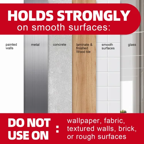 Miniatura 8 de Ganchos de pared utilitarios para colgar, paquete de 10 ganchos grandes, ganchos de pared para colgar sin daños con tiras adhesivas, ganchos
