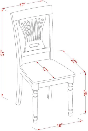 Miniatura 3 de East West Furniture PVC-BLK-W Plainville - Sillas de comedor de madera con respaldo elegante, juego de 2, color negro y cereza