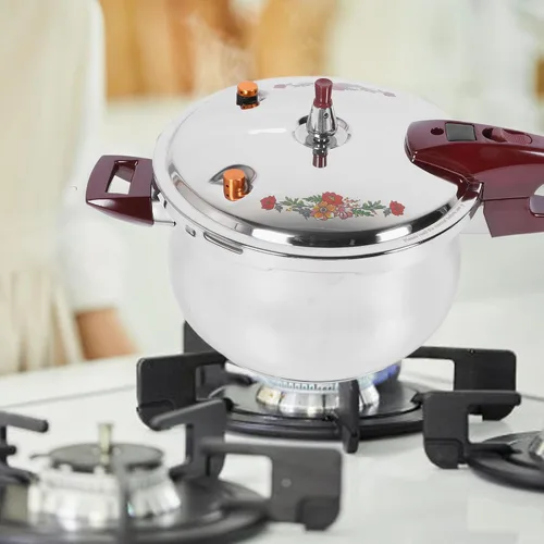 Miniatura 5 de Olla a presión de acero inoxidable mejorada 2024, mini ollas a presión de 80 KPA para estufas de inducción, gas y eléctricas, con mango ergonómico
