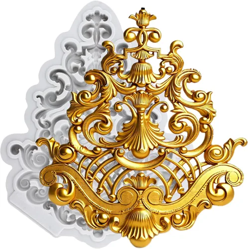 Miniatura 41 de Moldes de silicona estilo barroco con espirales, moldes de encaje, moldes de flores en relieve, molde de filigrana para decoración de pastel