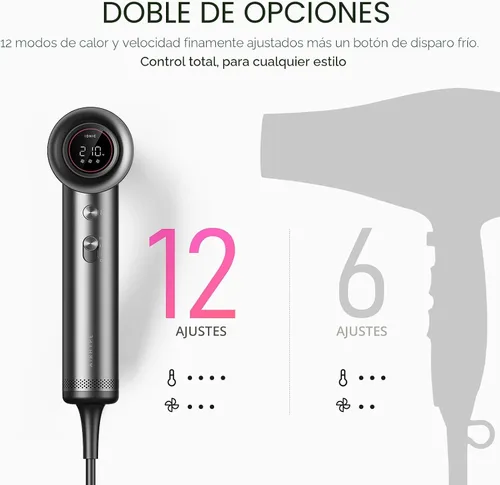 Miniatura 3 de TYMO Secador de pelo con peine - Secador profesional de alta velocidad de 1500 W con difusor, secado rápido de 110,000 rpm, secador de pelo difusor
