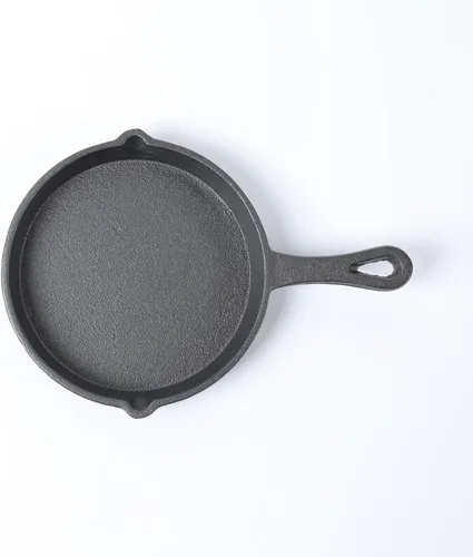 Miniatura 4 de HAWOK Sartén de hierro fundido, sartén redonda, mini servidor, DIA.5.3 pulgadas, negro