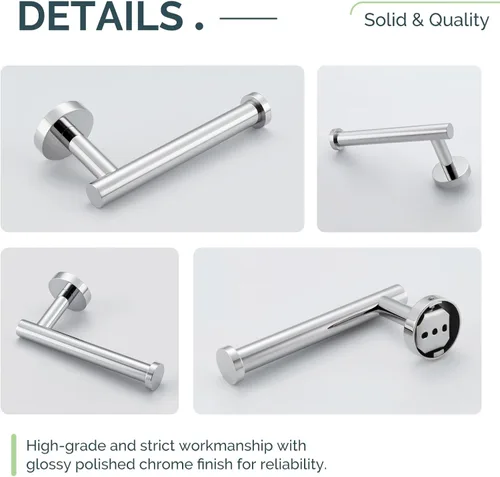Miniatura 8 de Angle Simple SUS304 - Portarrollos de papel higiénico de acero inoxidable para baño, cromo pulido, soporte de pared