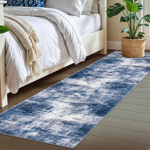 Miniatura 972 de IOHOUZE Alfombra abstracta lavable de 3 x 12 pies para pasillos, antideslizante para cocina, camino de entrada de lana sintética para interiores