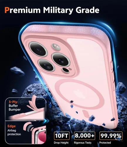 Miniatura 150 de FNTCASE Funda para iPhone 13 Pro-Max: Fundas magnéticas transparentes compatibles con Magsafe Slim anti amarillamiento protección contra caídas