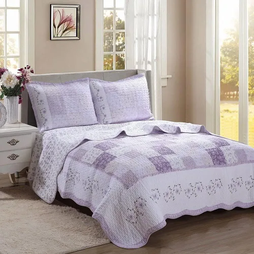 Miniatura 26 de Cozy Line Home Fashions - Juego de ropa de cama reversible de 100% algodón con patchwork real cosido a mano, color mostaza amarilla, estilo granja