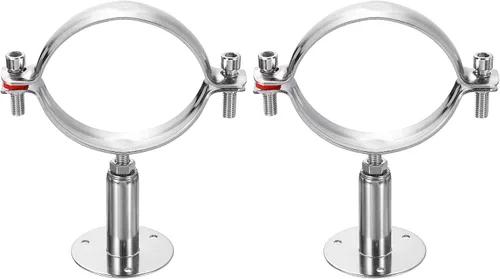 Miniatura 7 de HARFINGTON 2 piezas de montaje en pared de montaje en techo de acero inoxidable 304 abrazadera de soporte de tubo ajustable para tubo OD 1"-1.1