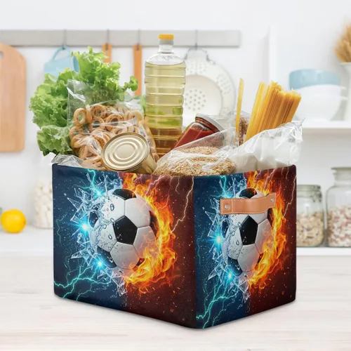 Miniatura 7 de AUUXVA SEULIFE - Cesta de almacenamiento plegable para fútbol y fútbol en agua de fuego, organizador grande plegable, cubos de almacenamiento, cajas