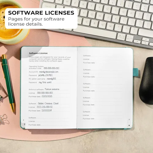 Miniatura 6 de Clever Fox - Cuaderno de contraseñas con pestañas alfabéticas. Organizador de direcciones de Internet. Cuaderno de contraseñas de tamaño mediano