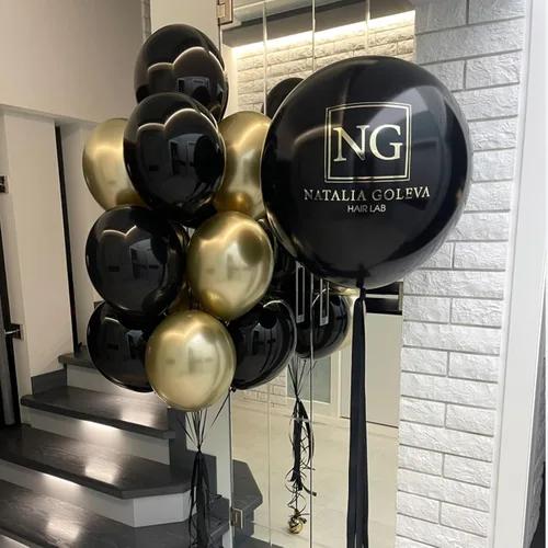 Miniatura 6 de Globos negros y dorados, kit de 50 globos de 12 pulgadas, globos de látex negros para decoraciones de cumpleaños, año nuevo, boda, graduación