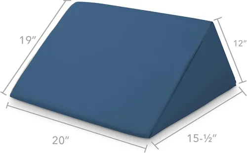 Miniatura 2 de Saloniture Cojín de mesa de masaje triangular con cuña para debajo de la rodilla, extra grande, 19 x 12 x 20 x 15.5 pulgadas, color azul