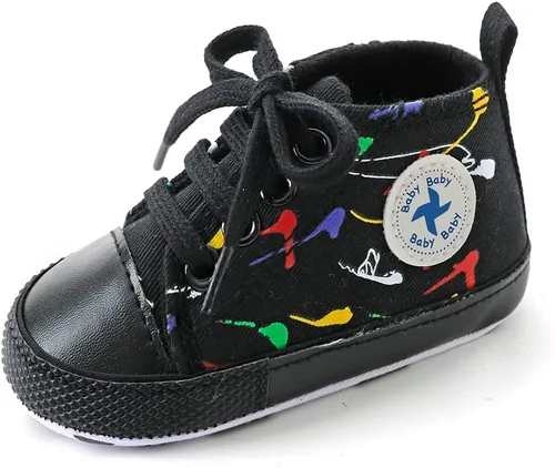 Miniatura 115 de Zapatos deportivos de lona de lona para bebés y niñas, suela antideslizante suave, suela antideslizante