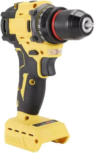 Taladro sin escobillas compatible con batería Dewalt de 20 V (sin batería), inalámbrico de 2 velocidades (0-450/1800 RPM), par de torsión 25+1,