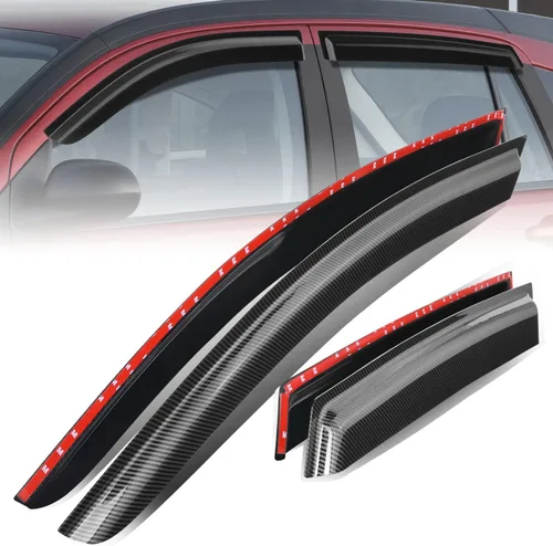 Miniatura 55 de Auto Dynasty 4 piezas viseras de ventana con patrón de fibra de carbono compatibles con Chrysler PT Cruiser 2001-2010, deflectores de ventana