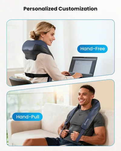 Miniatura 6 de COMFIER Masajeador de cuello inalámbrico con calor FSA, 4D Shiatsu profundo amasamiento para cuello y hombros, almohada de masaje de calefacción