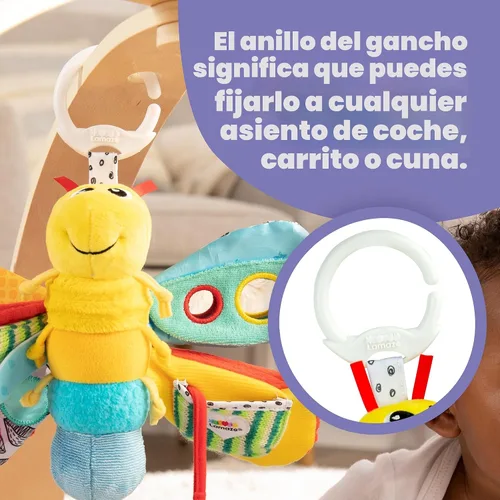Miniatura 6 de Lamaze Juguete de clip para asiento de coche y cochecito – Freddie the Firefly – Incluye mordedor Lady Bug – Juguetes sensoriales arrugados de alto