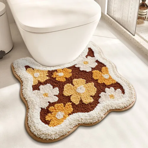 Miniatura 12 de PTAEXCEL Bonita alfombra de baño, 32 x 20 pulgadas, extra suave, color rosa, alfombra de área de flores de alta absorción, antideslizante, lavable a