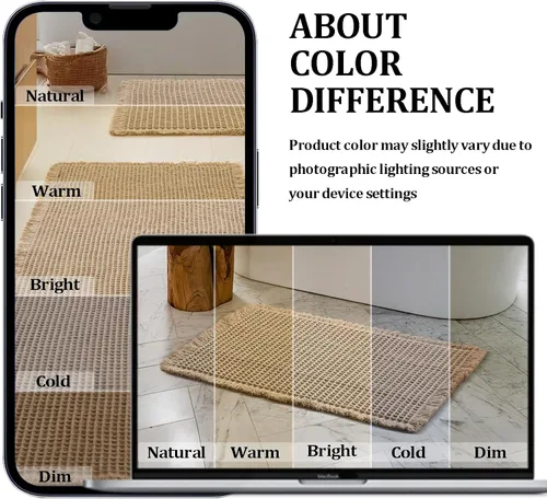Miniatura 6 de JIUZHEN Tapete de Baño Mejorado con Diseño de Gofre Súper Absorbente Tapetes de Baño Antideslizantes Alfombras de Baño Lavables a Máquina de Secado