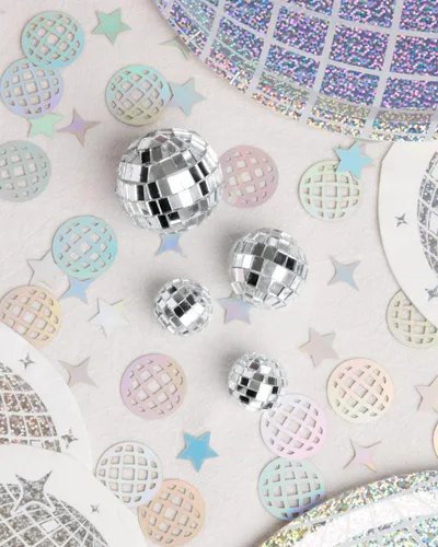 Miniatura 4 de xo, Fetti Decoración para pastel de bola de disco – 4 piezas Suministros de cumpleaños de Eras, decoración de pastel de cumpleaños, última