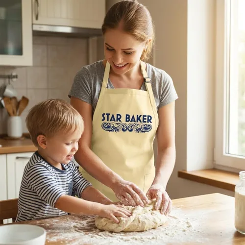 Miniatura 7 de Donkey Tees Star Baker Delantal - Amateur Baker American British Baking Show Pastelería Chef Regalo Delantal de Cocina, Beige Bronceado