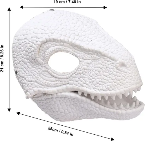 Miniatura 7 de Máscara de dinosaurio de látex, tiranosaurio Rex máscara con mandíbula móvil abierta máscara de cabeza de dinosaurio para festival cumpleaños