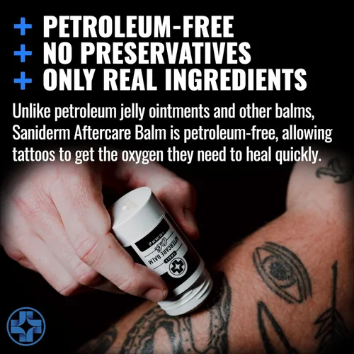 Miniatura 4 de Saniderm Original Tattoo Aftercare Balm – Pequeño (1.0 oz) – Sin petróleo – Hidratante natural para tatuajes sin fragancia, hecho con manteca