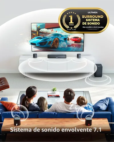 Miniatura 2 de ULTIMEA Barra de sonido de 7.1 canales con Dolby Atmos, sistema de sonido envolvente para TV con 4 altavoces envolventes, barra de sonido para Smart