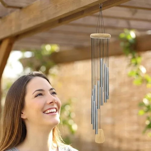 Miniatura 7 de Campanillas de viento para exteriores con 12 tubos de aluminio, campanas de viento de melodía de 23 pulgadas para exteriores, para granja, jardín