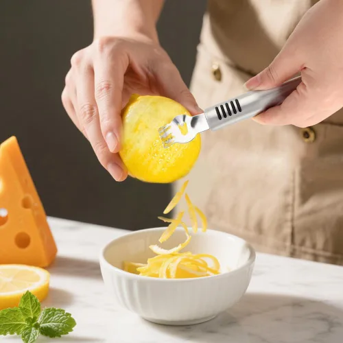 Miniatura 9 de 2 mini exprimidores de limón, con rallador de acero inoxidable, nuevo exprimidor de limón manual portátil naranja para condimentar cocinar